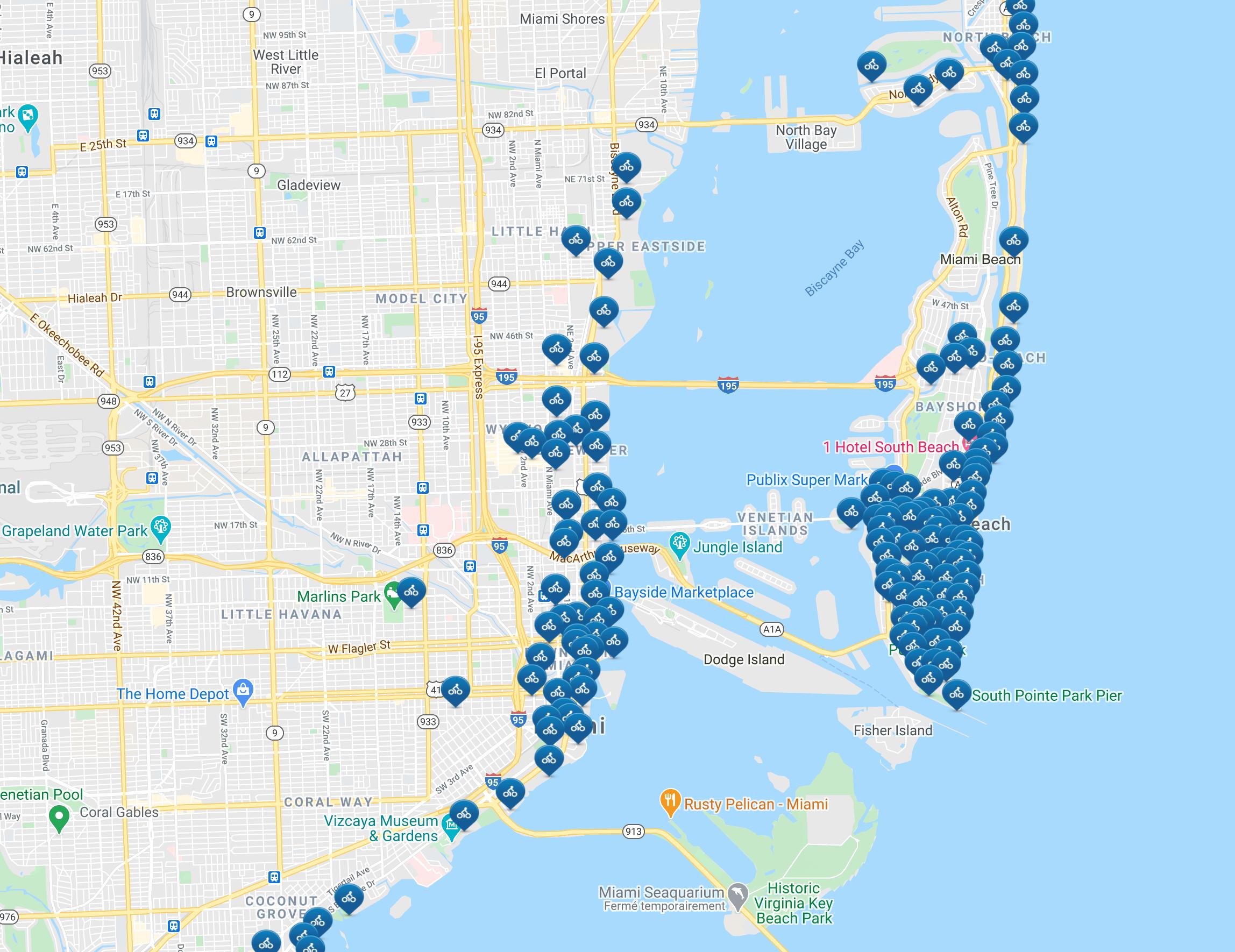 miami térkép Citi kerékpár, Miami térkép   Miami citi kerékpáros térkép  miami térkép